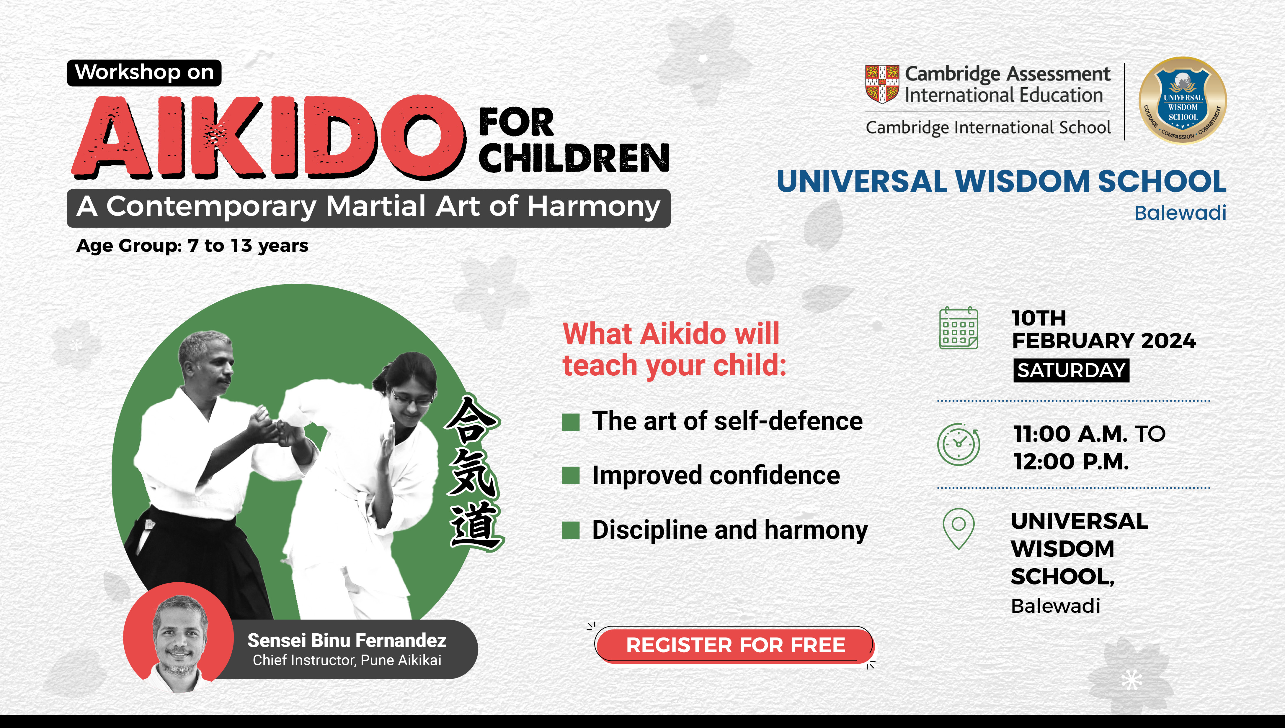 Workshop on AKIDO for Children. A Contemporary Martial Arts for Harmony